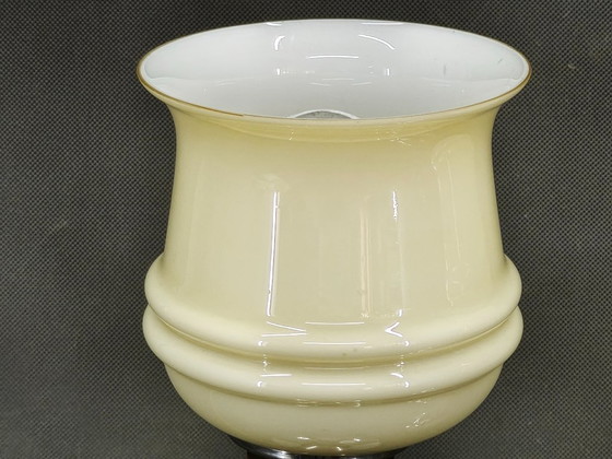 Paire de Lampes italiennes en verre opalin, bois et chrome, années 1950 – Wood (photo 6 of 10)