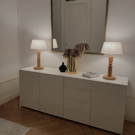 Pair of vintage Scandinavian lamps, Solbackens Svarveri, Sweden, 1970s