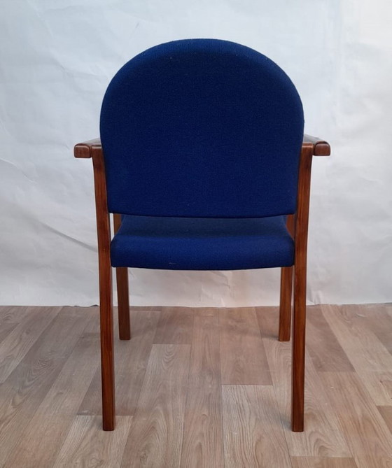 Image 1 of 6 X Norway blue fabric stacking conference chairs