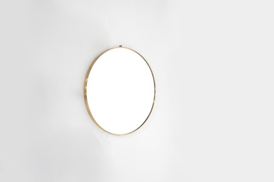 Image 1 of Vintage brass mirror, Italy, 1960s.