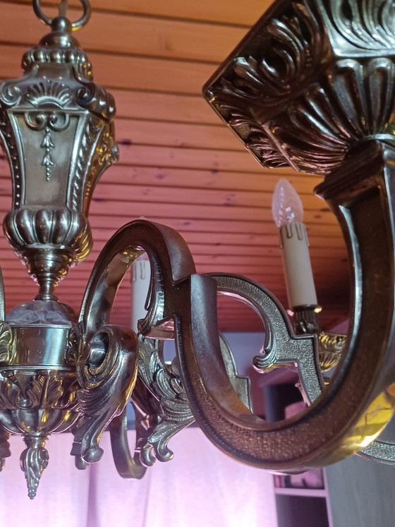 French Baroque Chandelier 8 Arms | Solid Bronze Heavy Mazarin Luster (photo 10 of 12)