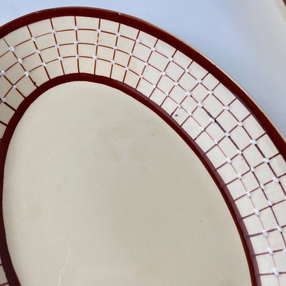 Image 1 of Longchamp "Colmar" Modell Tablett Duo, geometrisches Muster 1930