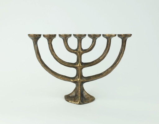 1960s 70s Mid Century Brutalist Bronze Candelabra for 7 Candles