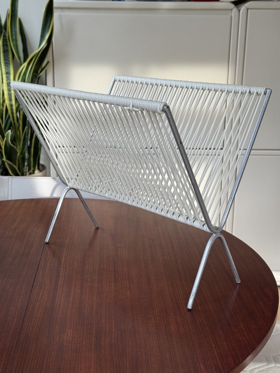 Portariviste Spaghetti Vintage Porta LP PVC Bianco Space Age – Metal, Plastic (photo 6 of 15)