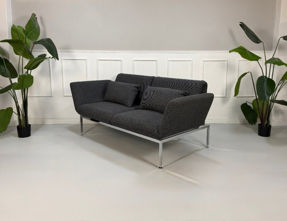 Image 1 of Brühl Roro Medium Fabric Grey Sofa + Ottoman