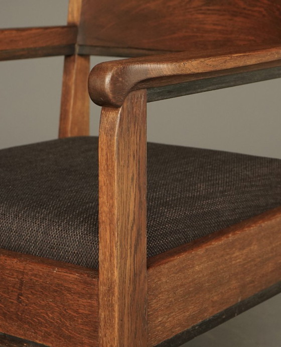Image 1 of Lage art-deco fauteuil van Hendrik Fels voor L.O.V. Oosterbeek, jaren 1930.