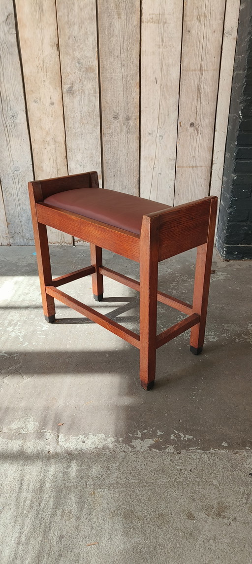 Hague Amsterdam School 1920s Art Deco New Objectivity stool piano stool