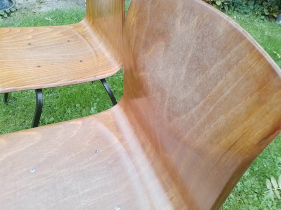 2 x Thur-op-seat plywood chairs – Dining chairs, Metal (photo 6 of 8)