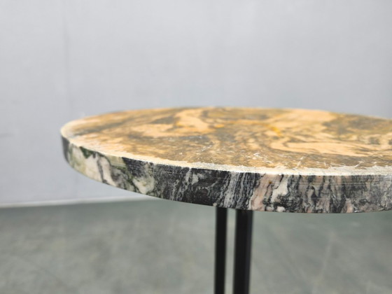 Image 1 of Tavolino in marmo italiano con base in ferro nero, anni '70