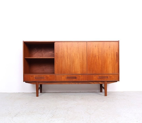 Image 1 of Deens vintage design teak highboard met lades, 1960s