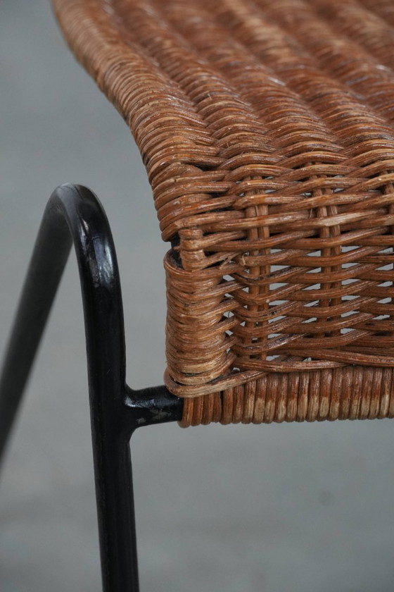 Image 1 of Vintage design chair by Frederick Weinberg with a cast iron frame