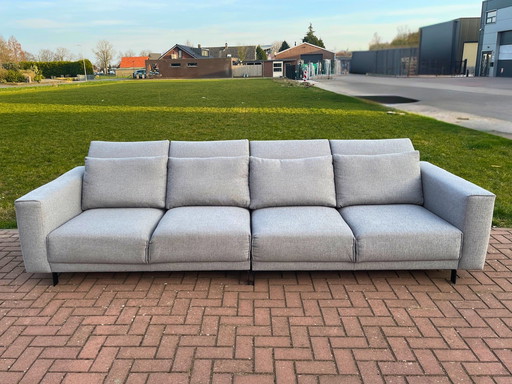 Montel Grey 4-Seater Fabric Sofa