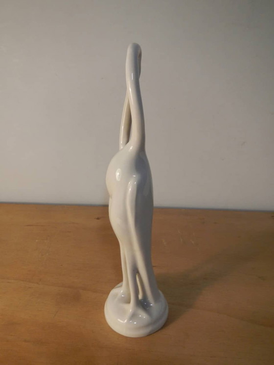 Image 1 of White ceramic heron sculpture made in Zuma, Germany, 70s