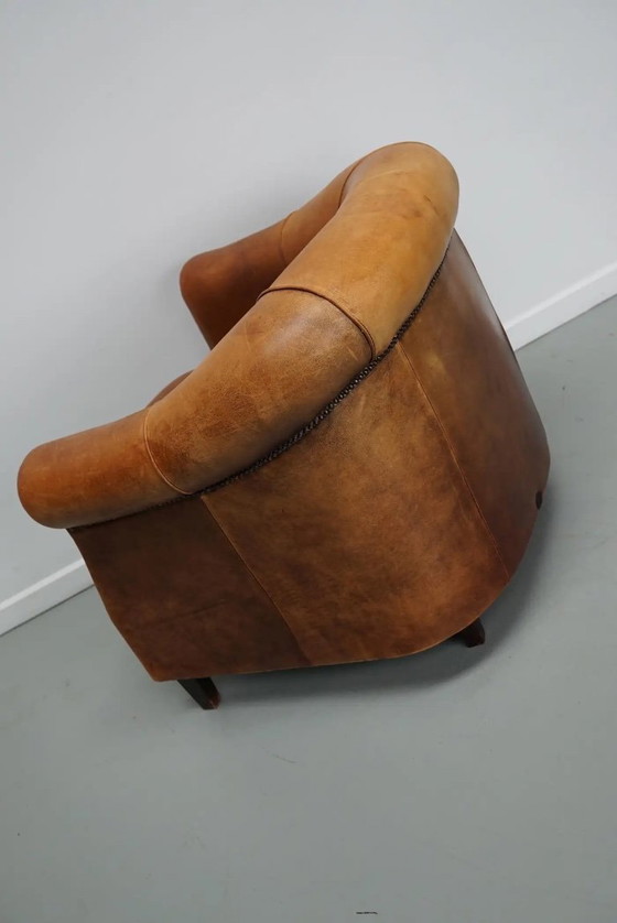 Image 1 of Vintage Nederlandse cognackleurige leren clubfauteuil