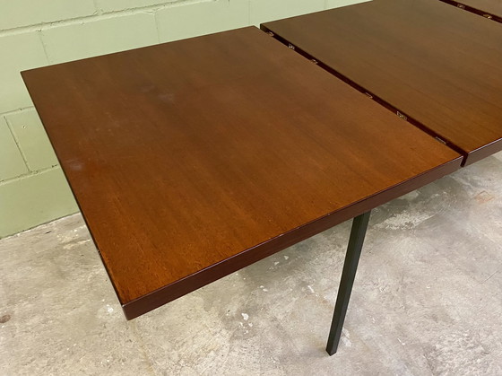 Image 1 of Uitschuifbare teakhouten eettafel van Fred Ruf voor Knoll International uit 1959