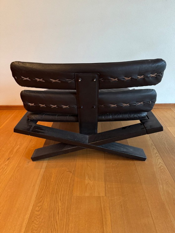 Poltrona Lounge 'Buddha' degli anni '70, Designed by Sonja Wasseur, Poltrone, Pelle, Legno, Marrone, Modern (foto 3 di 7)