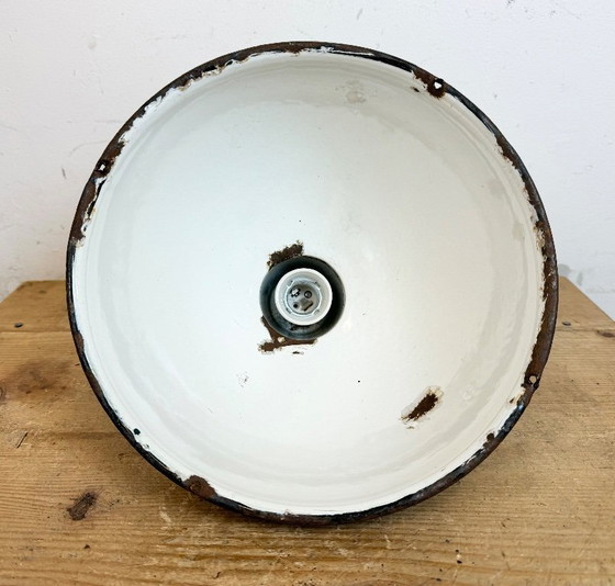 Image 1 of Lampada a sospensione in smalto verde industriale, anni '60