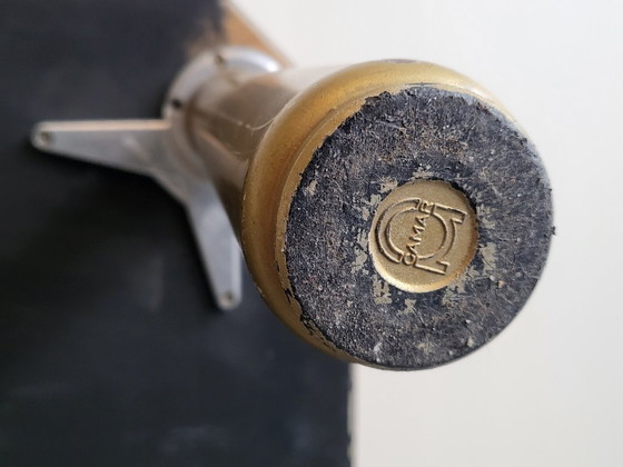 Image 1 of IMPORTANT VINTAGE ITALIAN COFFEE TABLE FROM THE 1960s IN FORMICA, BRASS & GILT STEEL