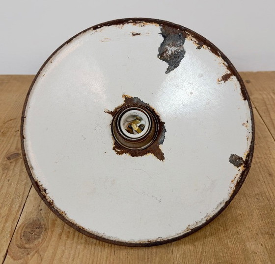 Lampada industriale smaltata verde, anni '50 – Lampade a sospensione, Ferro (photo 16 of 16)