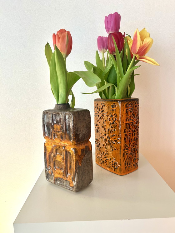 Image 1 of A pair of vases from East and West German ceramic history – East German Pottery meets West German Pottery