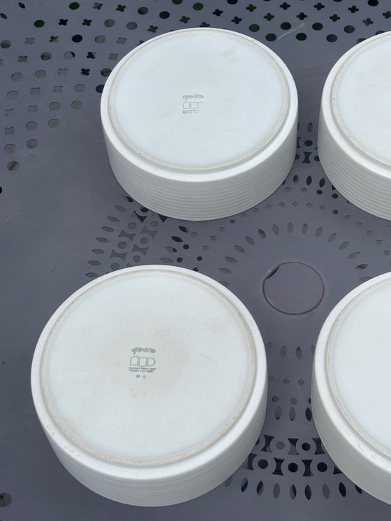 Image 1 of x4 Ciotole Vintage Franco Pozzi - Ceramica bianca con finiture nere