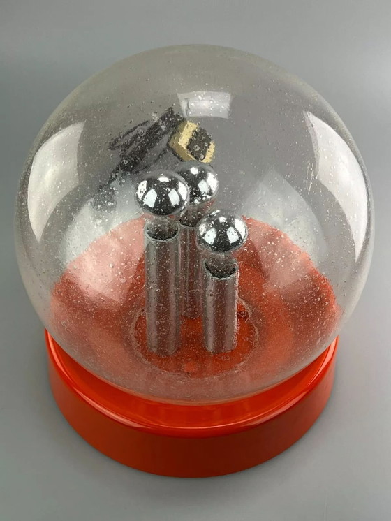 Image 1 of XXL 60s 70s ball lamp tafellamp space age design glas metaal