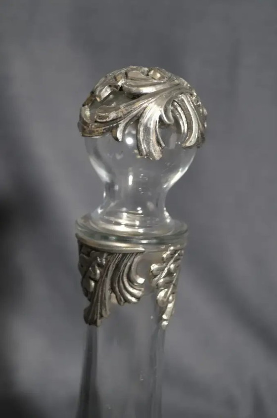 France, 1960s Glass Carafe, on Feet and Pewter Decoration With Its Cap – Glass & Decanter (photo 5 of 12)
