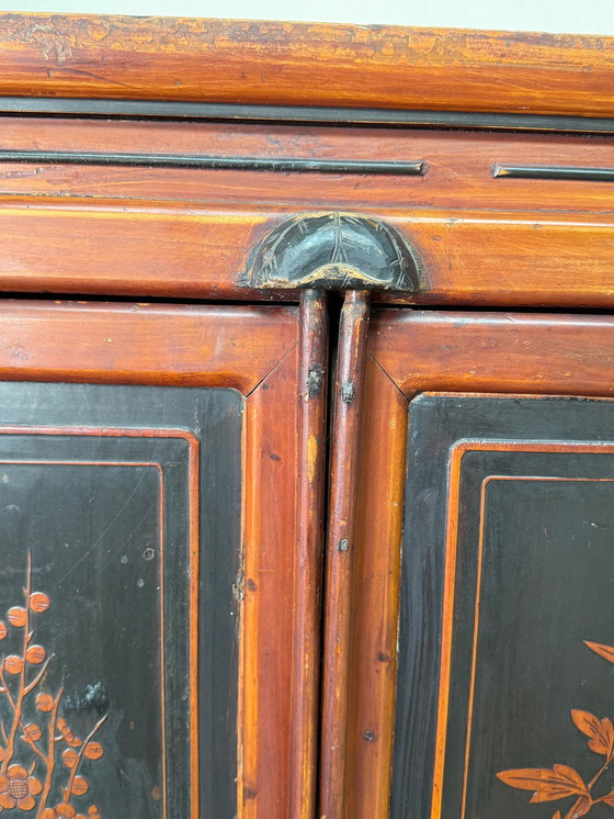 Image 1 of Chinese Cabinet with Floral Motifs – Signed Interior