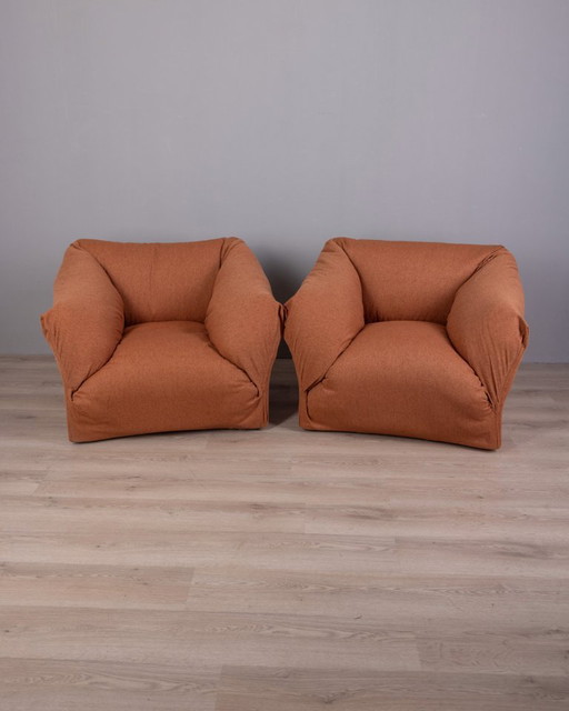 COPPIA DI POLTRONE VINTAGE ANNI 70 "TENTAZIONE" DESIGN MARIO BELLINI PER CASSINA