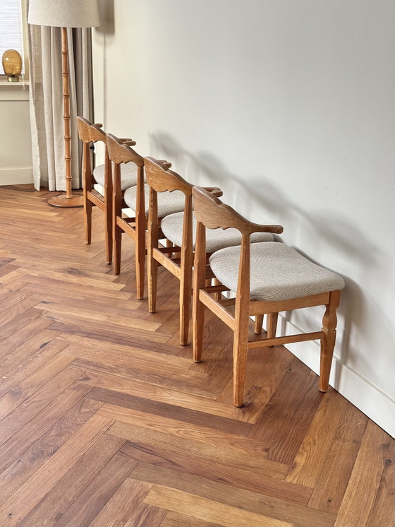 Image 1 of Vintage stoelen set 4 eiken Henning Kjærnulf E.G. Møbler