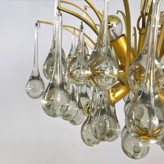 Lustre Palwa Teardrop Murano Années 60 Mid Century – Brass, Murano Glass (photo 6 of 7)