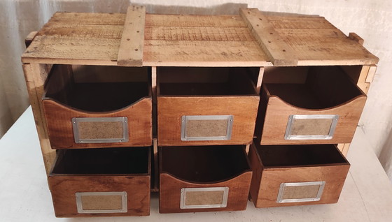 Image 1 of Armario de taller de madera maciza - mediados del siglo XX