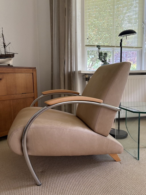 Fauteuil Lotus 5470 | Jan Des Bouvrie | Cuir souple beige – Gelderland, Leather (photo 2 of 8)