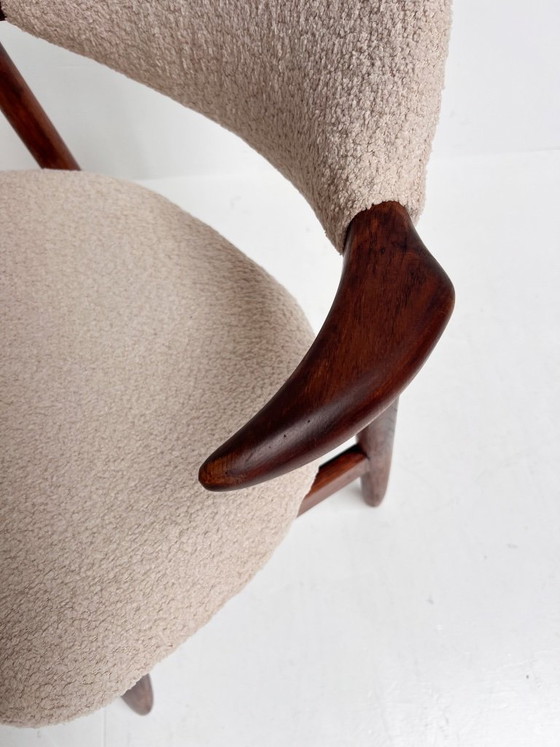 Image 1 of Newly upholstered cowhorn chair, 1970s