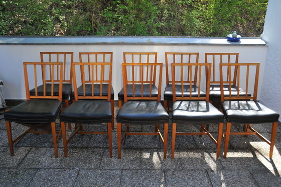 Image 1 of 10 sillas Josef Frank Svenskt Tenn modelo antiguo 620 de madera de nogal