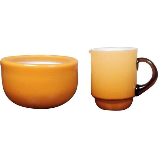 Pichet et bol en verre vintage par Michael Bang pour Holmegaard, 1970