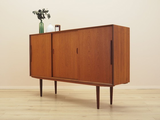 Deens teakhouten highboard met barkast en schuifdeuren, jaren 60 – Dressoirs, Wood (photo 4 of 16)