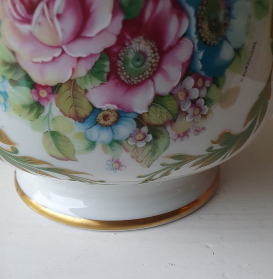 Image 1 of Cache-pot/rafraîchisseur à vin en porcelaine de Limoges, peint à la main - circa 1920-1950