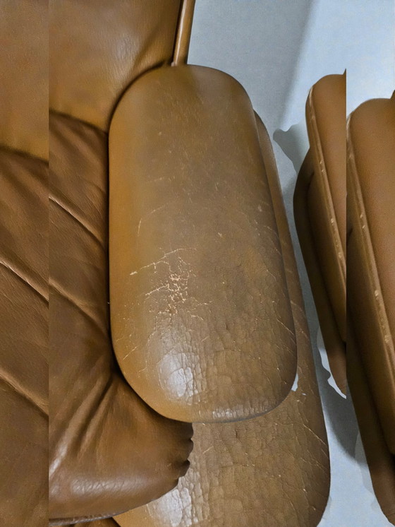 Image 1 of Set di 2 poltrone di design in pelle, poltrona lounge Airborne Orchid, anni '60