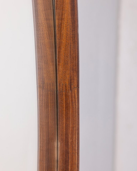 Image 1 of VINTAGE 1970S OVAL WALL MIRROR IN WOOD, ITALIAN DESIGN