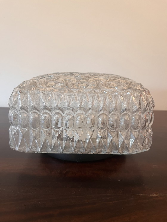 Image 1 of Floral Glass Ceiling Lamp 1970s