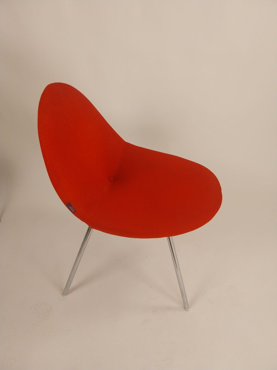 1 x Artifort comco 2006 chair in original red fabric – Side chairs, Textile, Chrome, Vintage (photo 3 of 8)
