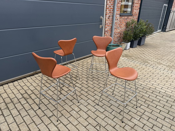 Image 1 of Fritz Hansen series 7 Bar stools Arne Jacobsen NEW!!