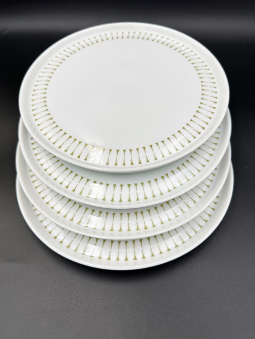 4 x porcelain plates Melitta Hamburg 1970s