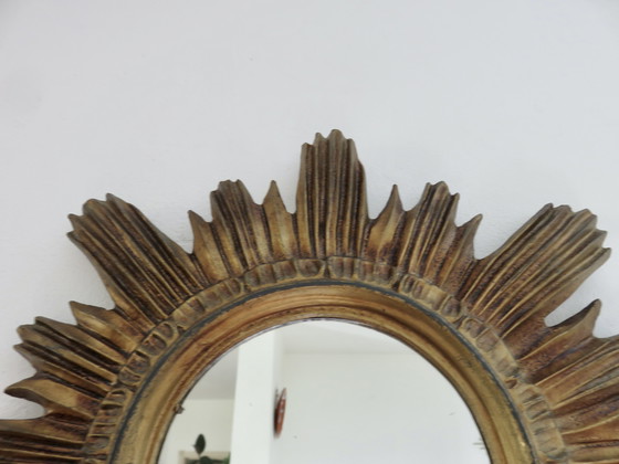 Image 1 of Miroir Soleil Résine Dorée, Italy, 1960-1970