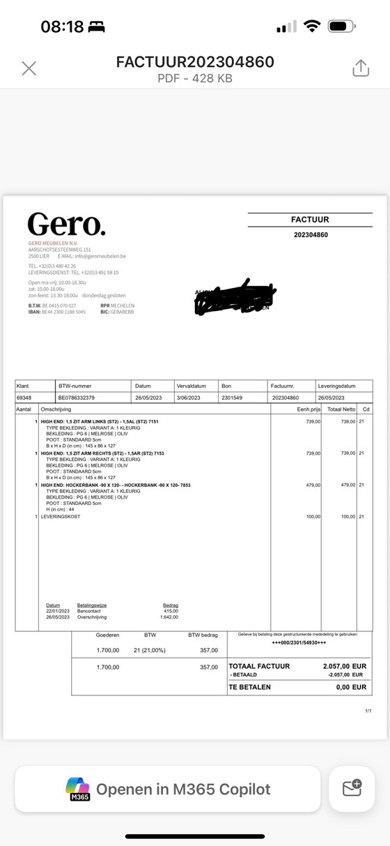 Image 1 of Gero Wonen armchair and pouf, olive green
