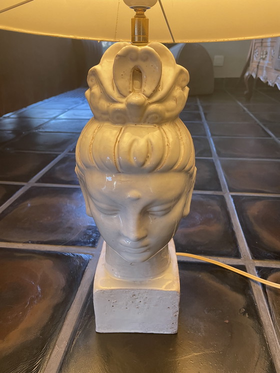 Image 1 of Lampe Aldo Londi Kwan Yin Bitossi des années 1970, coloris blanc rare