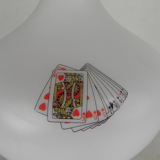 Murano hanglamp met afbeeldingen van speelkaarten in opaline glas, jaren 60 – Hanglampen (photo 11 of 22)