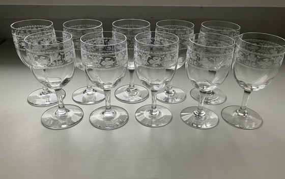 Image 1 of 16x glaasjes Baccarat Chablis uit 1900 - 1906 niet gesigneerd