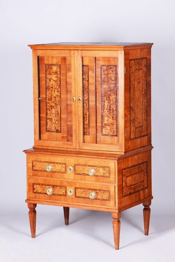 Restauriertes Empire-Sideboard, Kirschholz, wiederbelebter polnischer, tschechischer Stil, 1790er Jahre (photo 2 of 40)